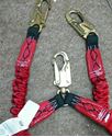 Picture of MSA 10041615 Body Harness W/ MSA 10023970 Lanyard, 2 Leg, Nylon , Red