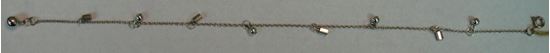 Picture of 10" BALLS AND BELLS STERLING SILVER ANKLET BRACELET 3.4G