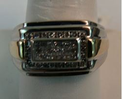 Picture of MENS RING SZ-10.25 10K WHITE GOLD W/ YELLOW BARS ON SIDE SZ- 10.25 9.5G