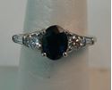 Picture of 14K WHITE GOLD DIAMOND RING WITH BLUE STONE SZ-6.5 4.2G