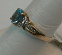 Picture of 10K YELLOW GOLD RING WITH BLUE STONE AND DIAMONDS SZ-7.75 2.2G