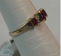 Picture of 10K YELLOW GOLD RING WITH RED STONES & DIAMONDS SZ-6 1.4G 