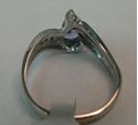 Picture of 14K WHITE GOLD WOMENS RING WITH BLUE STONE & DIAMONDS SZ-10.5 6.6G