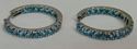 Picture of 14K WHITE GOLD HOOP EARRINGS WITH BLUE STONES 5.8G