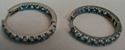 Picture of 14K WHITE GOLD HOOP EARRINGS WITH BLUE STONES 5.8G