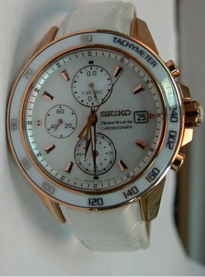 Picture of SEIKO SPORTURA CHRONOGRAPH WATCH WHITE & GOLD