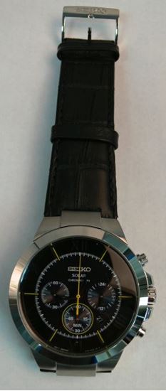 Picture of SEIKO MENS SOLAR CHRONOGRAPH WATCH W/ LEATHER BAND