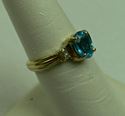 Picture of 14K YELLOW GOLD RING WITH BLUE STONE AND DIAMONDS SZ-6.75 2.8G