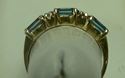 Picture of 14K YELLOW GOLD RING W/ BLUE STONES & DIAMONDS SZ-6.25 2.7G