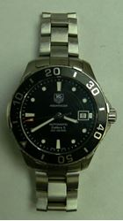 Picture of TAG HEUER MENS AQUARACER CALIBRE 5 STAINLESS STEEL BLACK DIAL WATCH SHORT BAND