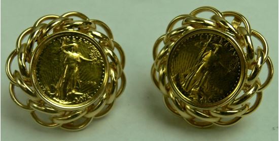 Picture of 14K GOLD COIN EARRINGS 15.2G