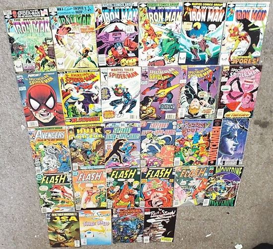 Picture of 28 ASSORTED COMIC BOOKS IRON MAN SPIDERMAN CYBERFORCE FANTASTIC FOUR SUPERBOY