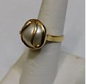 Picture of 14K GOLD MABE PEARL DIAMOND RING SIZE 6.75 6.1G