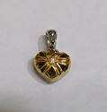 Picture of 14K GOLD REVERSIBLE DIAMOND HEART PENDANT .75" 5.1G 