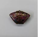 Picture of VINTAGE PURPLE FLORAL ENAMELED CLOISONNE MINI PILL BOX BRASS 1.5" 18.6G