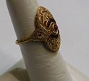 Picture of 18K GOLD RING WITH DIAMONDS AND RED STONES SIZE 6.5 3.6G 