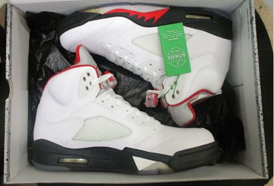 Picture of AIR JORDAN 5 RETRO WHITE/FIRE RED-BLACK SIZE 9