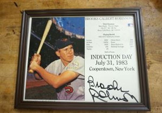 Picture of Brooks Calbert Robinson Signed Autographed Photo induction day July 31st 1983