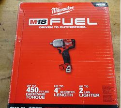 Picture of Milwaukee Impact Wrench 18 Volt Lithium-Ion Brushless Cordless Torque 1/2 Inch 