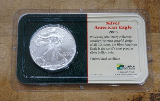 Picture of 2005  %99.93 SILVER %0.07 COPPER AMERICAN EAGLE UNCIRCULATED COIN