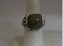 Picture of STERLING SILVER RING WITH  GREEN GREEN STONE SIZE 7 8.6 GRAM TOTAL WEIGHT