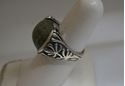 Picture of STERLING SILVER RING WITH  GREEN GREEN STONE SIZE 7 8.6 GRAM TOTAL WEIGHT