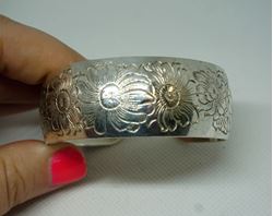 Picture of STERLING SILVER 925 S. KIRK AND SON FLOWER DESIGN BANGLE CUFF 38.2 GR