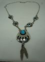 Picture of STERLING SILVER NECKLACE WITH TURQUOISE STONES 13.1 GR 