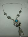 Picture of STERLING SILVER NECKLACE WITH TURQUOISE STONES 13.1 GR 