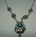 Picture of STERLING SILVER NECKLACE WITH TURQUOISE STONES 13.1 GR 