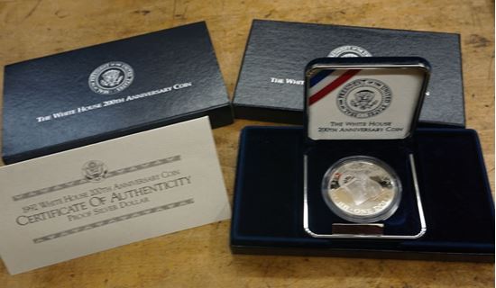 Picture of 1992 The White House 200th Anniversary Coin Proof Silver Dollar with Box and COA