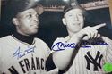 Picture of WILLIE MAYS & MICKEY MANTLE SIGNED B&W PHOTO 8X10 WITH GLOBAL COA