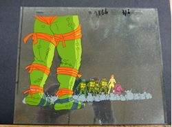 Picture of TEENAGE MUTANT NINJA TURTLE LEONARDO; DONATELLO; MICHELANGELO; RAPHAEL; MR. SPLINTER; APRIL O'NEIL 4 CELS . GOOD CONDITIONTEENAGE MUTANT NINJA TURTLE LEONARDO; DONATELLO; MICHELANGELO; RAPHAEL; MR. SPLINTER; APRIL O'NEIL 4 CELS . GOOD CONDITION. NOTE, SLIDES STICK TOGETHER.. NOTE, SLIDES STICK TOGETHER.