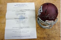 Picture of JOHNNY MANZIEL AUTO TEXAS A&M MINI RIDDELL FB HELMET WITH COA. VERY GOOD CONDITION. 