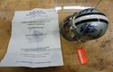 Picture of MINI HELMET SIGNED BY 3; TROY AIKMAN 8 ; EMMITT SMITH 22; 3RD SIGNATURE UNKNOWN DALLAS COWBOYS WITH COA. MINT CONDITION. COLLECTIBLE. RIDDELL MINI HELMET 