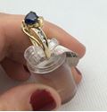 Picture of 10kt yellow gold ring size 7 2.2 gr with blue heart stone , 2 diamonds 829221-1