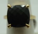 Picture of 14kt yellow gold ring size 7 with black stone total weight 8.6 gr. Pre owned. 846124-5.