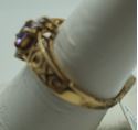 Picture of 10kt yellow gold ring with oval amethyst and 2 small round diamonds . Size 7 . Pre owned. very good. Total weight 2.2  . 824461-4.