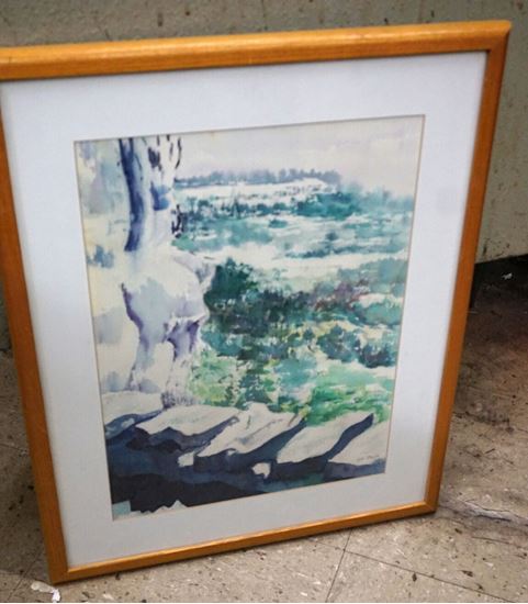 Picture of FRAMED WATERCOLOR LANDSCAPE BY ARTIST LYN BURR 21 x 16 FREE SHIPPING