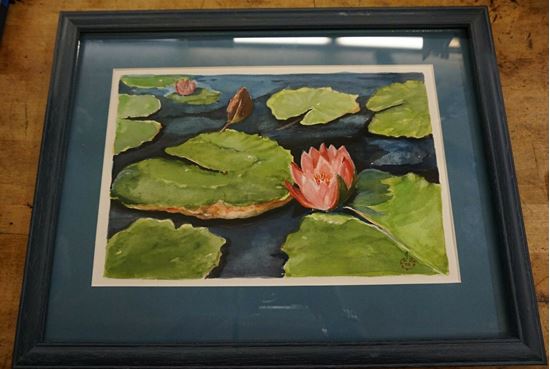 Picture of WATERCOLOR PAINT "LILLY PAD" 17 x 13 FREE SHIPPING