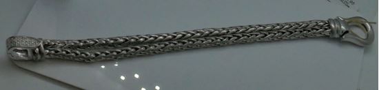 Picture of STERLING SILVER DOUBLE LINK BRACELET 8 INCHES WITH DIAMOND LOCK (10 DIAMONDS 0.10PTS ) 31.3 GR 841726-1 