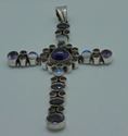 Picture of STERLING SILVER CROSS 3X2 19GR WITH MULTI COLORED STONES PRE OWNED . 793761-1 