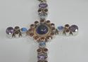 Picture of STERLING SILVER CROSS 3X2 19GR WITH MULTI COLORED STONES PRE OWNED . 793761-1 