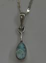 Picture of STERLING SILVER REVERSIBLE PENDANT WITH YELLOW AND BLUE STONE  853341-2 WITH CHAIN 