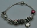 Picture of PANDORA STERLING SILVER BRACELET WITH 12 CHARMS 49.9 GRAMS PRE OWNED 851137-1 