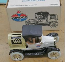 Picture of AMOCO 1918 FORD FOOD BARREL BANKS 1/25 SCALE NEW WITH BOX.