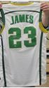 Picture of LEBRON JAMES SCHOOL JERSEY NUMBER 23 SIGNED WITH  (COA CL CHOICE APROVAL 01635) SIZE XL . 