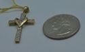 Picture of 10kt yellow gold cross with heart and 0.15pts of diamonds 815230-1