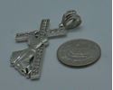 Picture of 10kt white gold cross with Jesus " Jesus carrying the cross" 7.5 grams with czs 764801-1