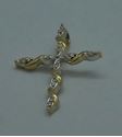 Picture of 10kt yellow gold cross with 9 small diamonds 1.7 grams 832066-2